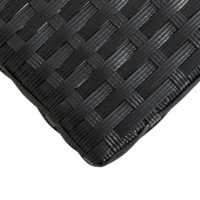 Bancă Grădină Negru 120 cm - Ratan Polietilenă, Lemn Acacia