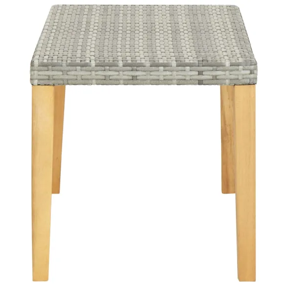 Bancă de Grădină Gri - Ratan și Lemn de Acacia - 120 cm