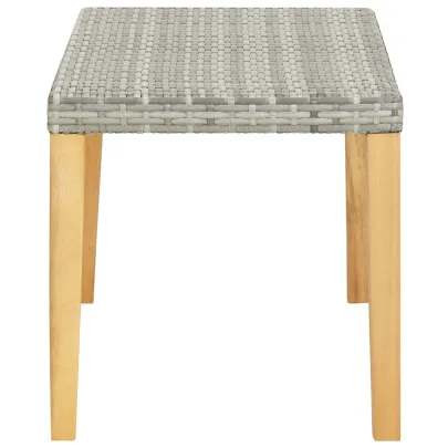 Bancă de Grădină Gri - Ratan și Lemn de Acacia - 120 cm