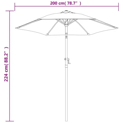 Umbrelă de soare burgund 200x224 cm - aluminiu rezistent