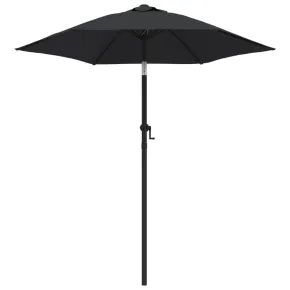 Umbrelă de Soare Negru 200x224 cm Aluminiu - Livrare Gratuită 2