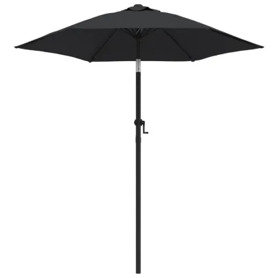 Umbrelă de Soare Negru 200x224 cm Aluminiu - Livrare Gratuită