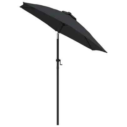 Umbrelă de Soare Negru 200x224 cm Aluminiu - Livrare Gratuită