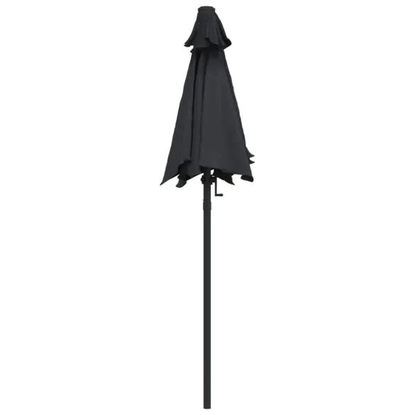 Umbrelă de Soare Negru 200x224 cm Aluminiu - Livrare Gratuită