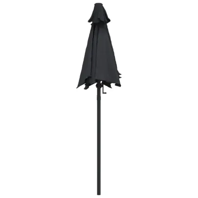 Umbrelă de Soare Negru 200x224 cm Aluminiu - Livrare Gratuită