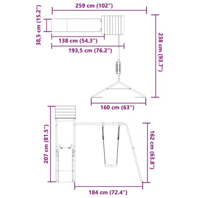 Set Joacă Copii Exterior - Lemn Pin Impregnat | Livrare Gratuită