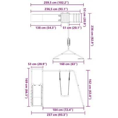 Set de joacă exterior - Lemn Douglas | Livrare Gratuită