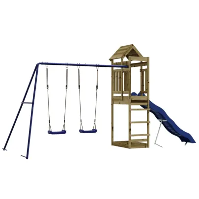 Set de joacă exterior din lemn de pin impregnat pentru copii