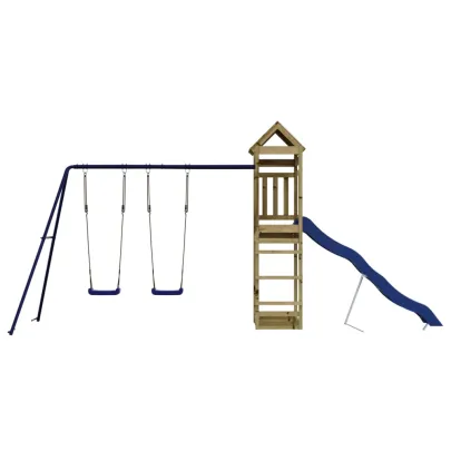 Set de joacă exterior din lemn de pin impregnat pentru copii
