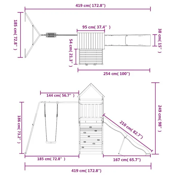 Set de joacă exterior - Lemn Douglas pentru Grădină