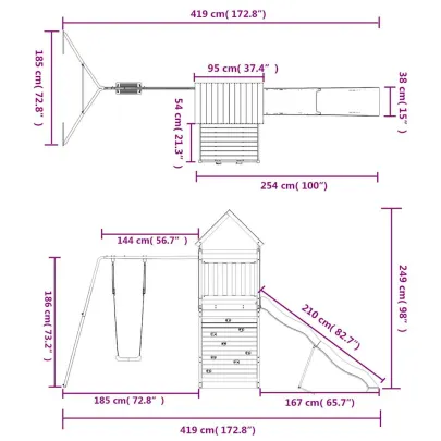 Set de joacă exterior - Lemn Douglas pentru Grădină