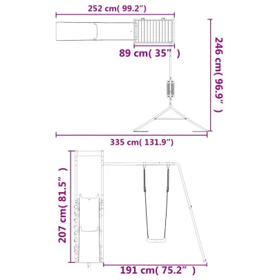Set Joacă Exterior Lemn Pin Impregnat | Livrare Gratuită