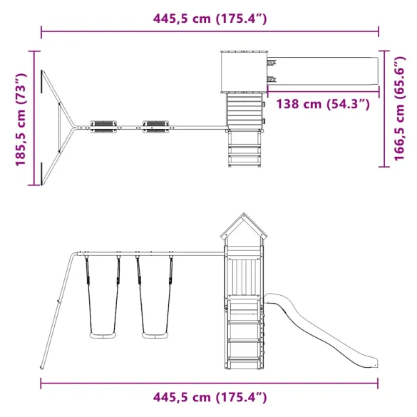 Set de joacă exterior lemn masiv | Livrare gratuită