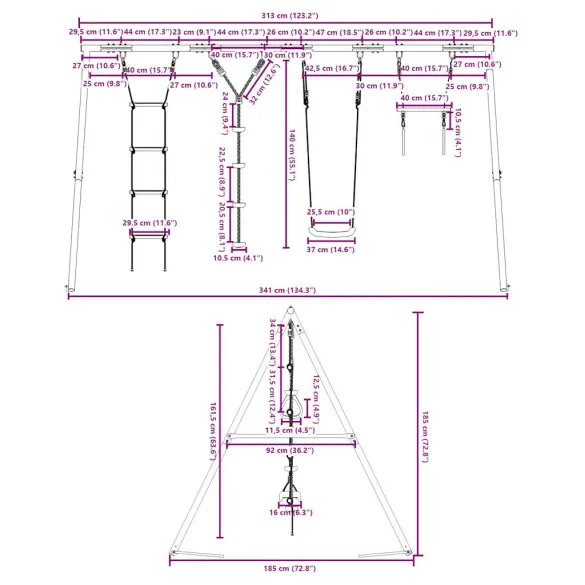 Set Leagăn Grădină cu 4 Jocuri | Livrare Gratuită