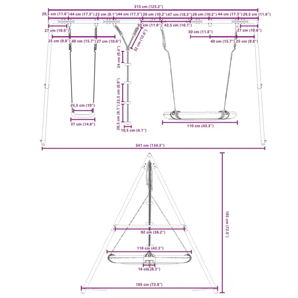 Set Leagăn Exterior cu 3 Tipuri | Livrare Gratuită