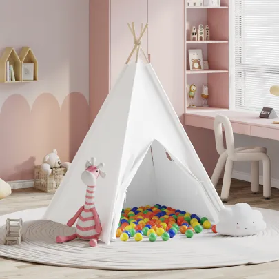Cort Teepee pentru Copii cu Bile Joacă - Livrare Gratuită