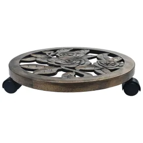 Suporturi cu Role pentru Plante - 6 buc., Bronz, 38 cm 2