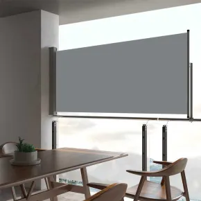 Copertină Laterală Retractabilă Gri pentru Terasă | 60x300 cm