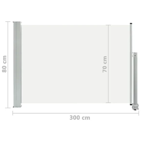 Copertină Laterală Retractabilă Terasă - Crem 80x300 cm