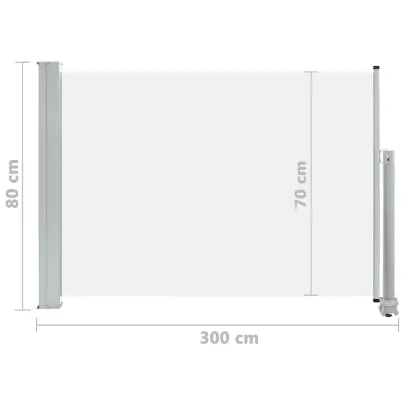 Copertină Laterală Retractabilă Terasă - Crem 80x300 cm