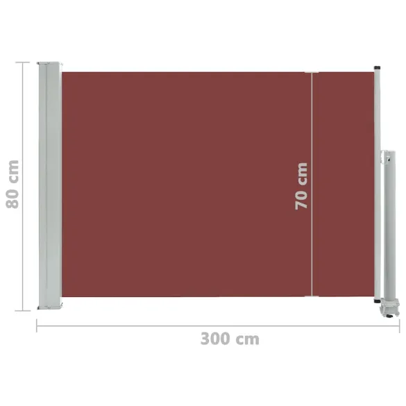 Copertină Laterală Retractabilă Maro - 80x300 cm | Livrare Gratuită