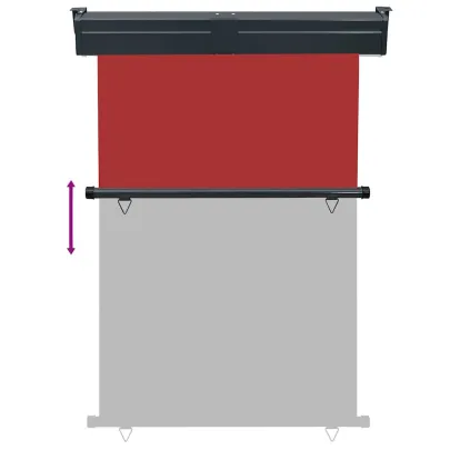 Copertină Laterală Balcon Roșu - Intimitate și Protecție Solară