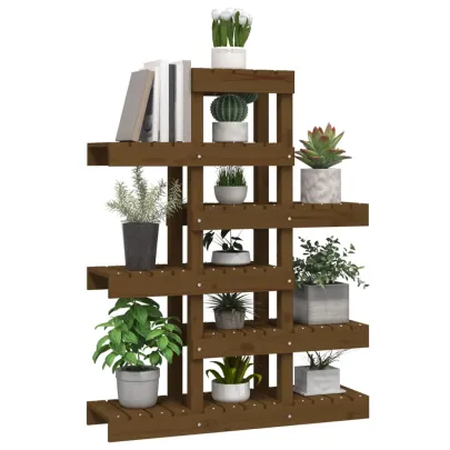 Suport Plante Lemn Masiv Pin - 85x25x109 cm - Maro Miere
