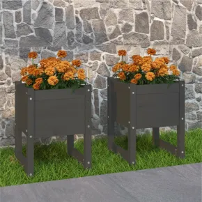 Jardiniere Lemn Masiv Pin - Set 2 Bucăți 40x40x52.5 cm