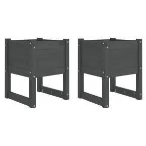 Jardiniere Lemn Masiv Pin - Set 2 Bucăți 40x40x52.5 cm 2