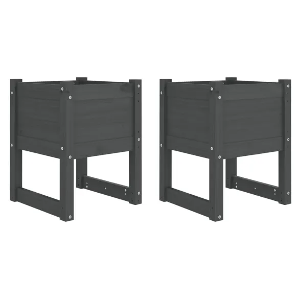 Jardiniere Lemn Masiv Pin - Set 2 Bucăți 40x40x52.5 cm