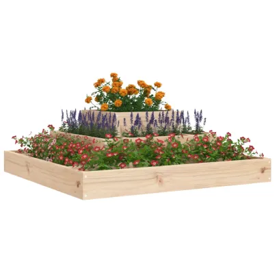Jardinieră lemn masiv de pin 80x80x27 cm - 3 niveluri