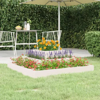 Jardinieră Albă Lemn Masiv de Pin - 80x80x27 cm