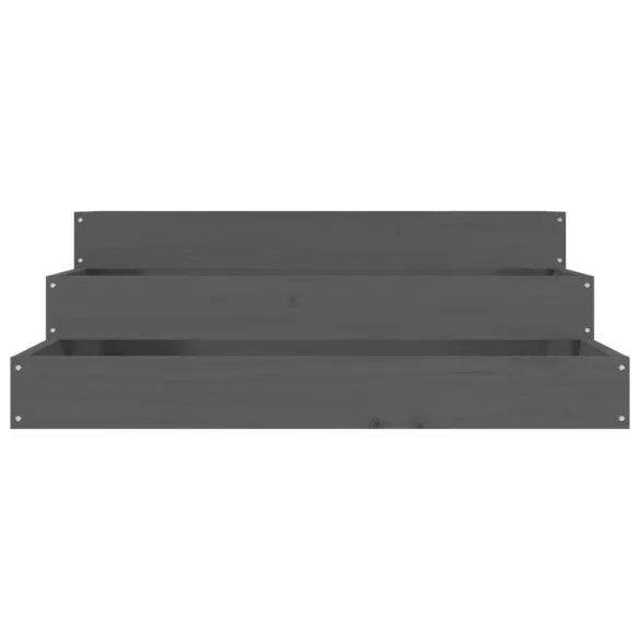 Jardinieră Gri Lemn Masiv de Pin - 78x78x27 cm | Livrare Gratuită