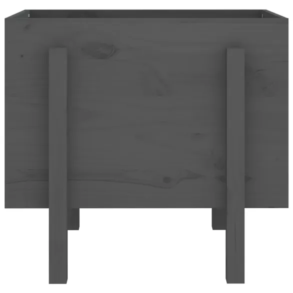 Jardinieră Grădină Gri - Lemn Masiv Pin | Livrare Gratuită