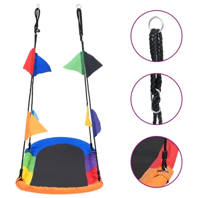 Leagăn Exterior cu Stegulețe pentru Copii | Livrare Gratuită