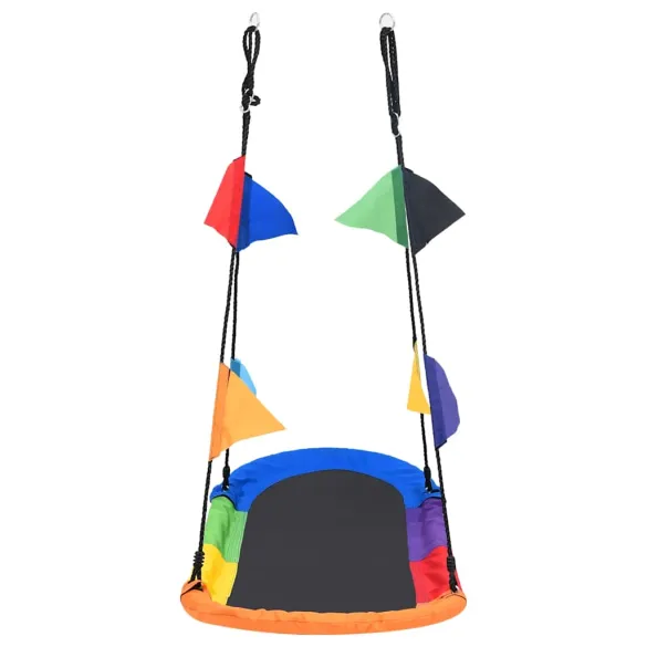 Leagăn Exterior cu Stegulețe pentru Copii | Livrare Gratuită