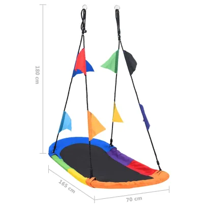 Leagăn Exterior cu Stegulețe pentru Copii | Livrare Gratuită