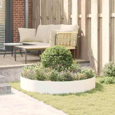 Ghiveci Alb Metalic Mare pentru Exterior | Livrare Gratuită