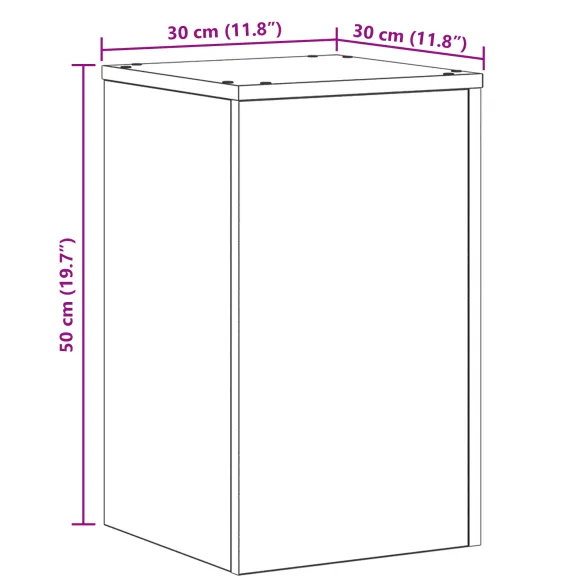 Suporturi Plante Stejar Negru 30x30x50 cm | vidaXL