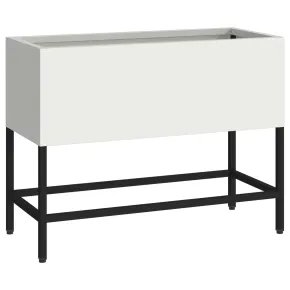 Jardinieră Ridicată Albă de Grădină - Oțel | Livrare Gratuită 2