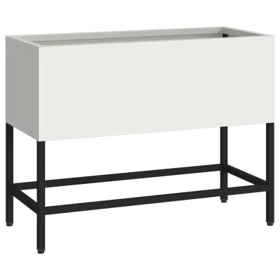 Jardinieră Ridicată Albă de Grădină - Oțel | Livrare Gratuită