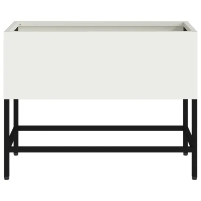 Jardinieră Ridicată Albă de Grădină - Oțel | Livrare Gratuită