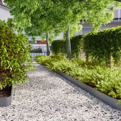 Borduri Gazon Oțel Antracit 10 buc - Livrare Gratuită