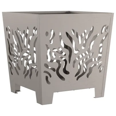 Vatră de foc pătrată din oțel corten - 40x40x40 cm