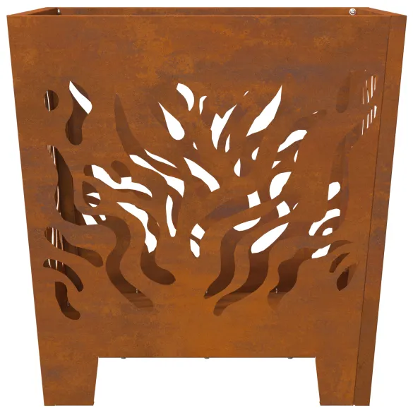 Vatră de foc pătrată din oțel corten - 40x40x40 cm Vatră de foc pătrată din oțel corten - 40x40x40 cm