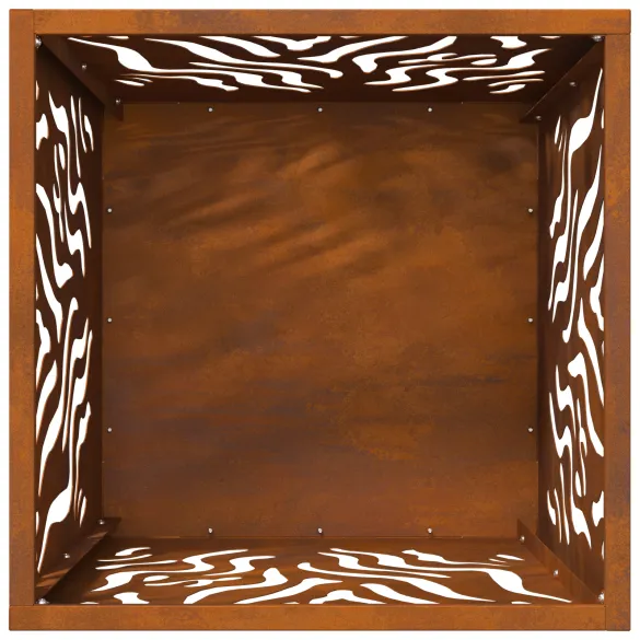 Vatră de foc pătrată din oțel corten - 40x40x40 cm Vatră de foc pătrată din oțel corten - 40x40x40 cm