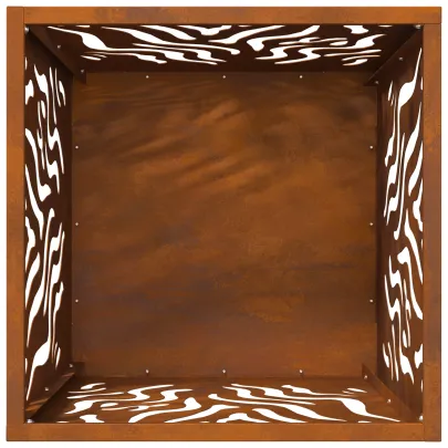 Vatră de foc pătrată din oțel corten - 40x40x40 cm