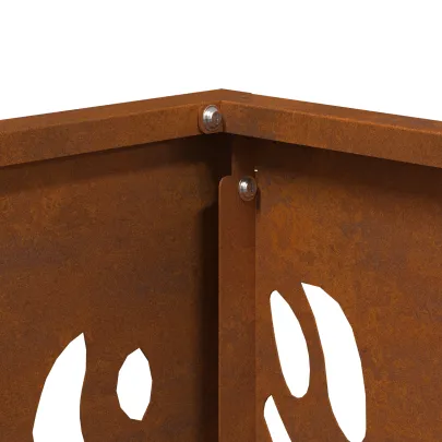 Vatră de foc pătrată din oțel corten - 40x40x40 cm