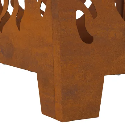 Vatră de foc pătrată din oțel corten - 40x40x40 cm