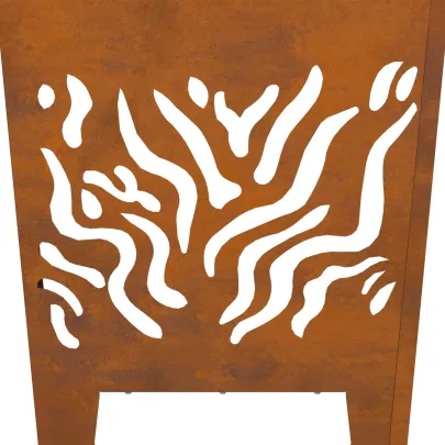 Vatră de foc pătrată din oțel corten - 40x40x40 cm